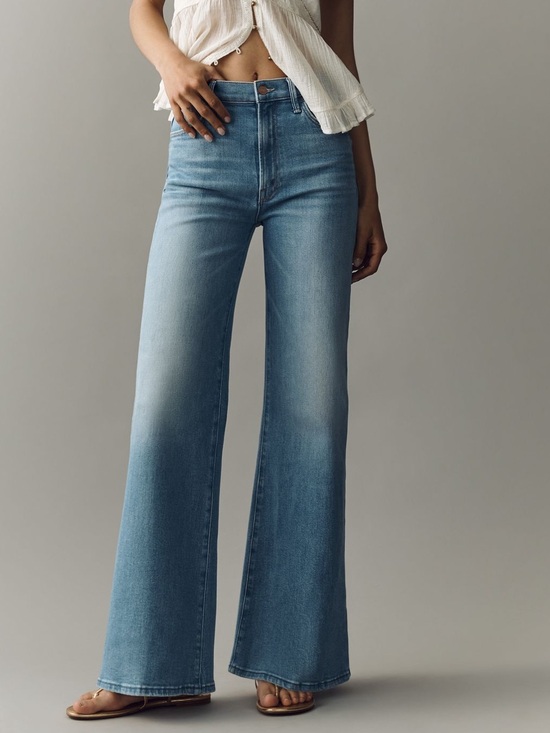 MOTHER Denim - Mother Hustler Roller Sneak Light Blue Wide-Leg Jeans - Women. Barely worn.